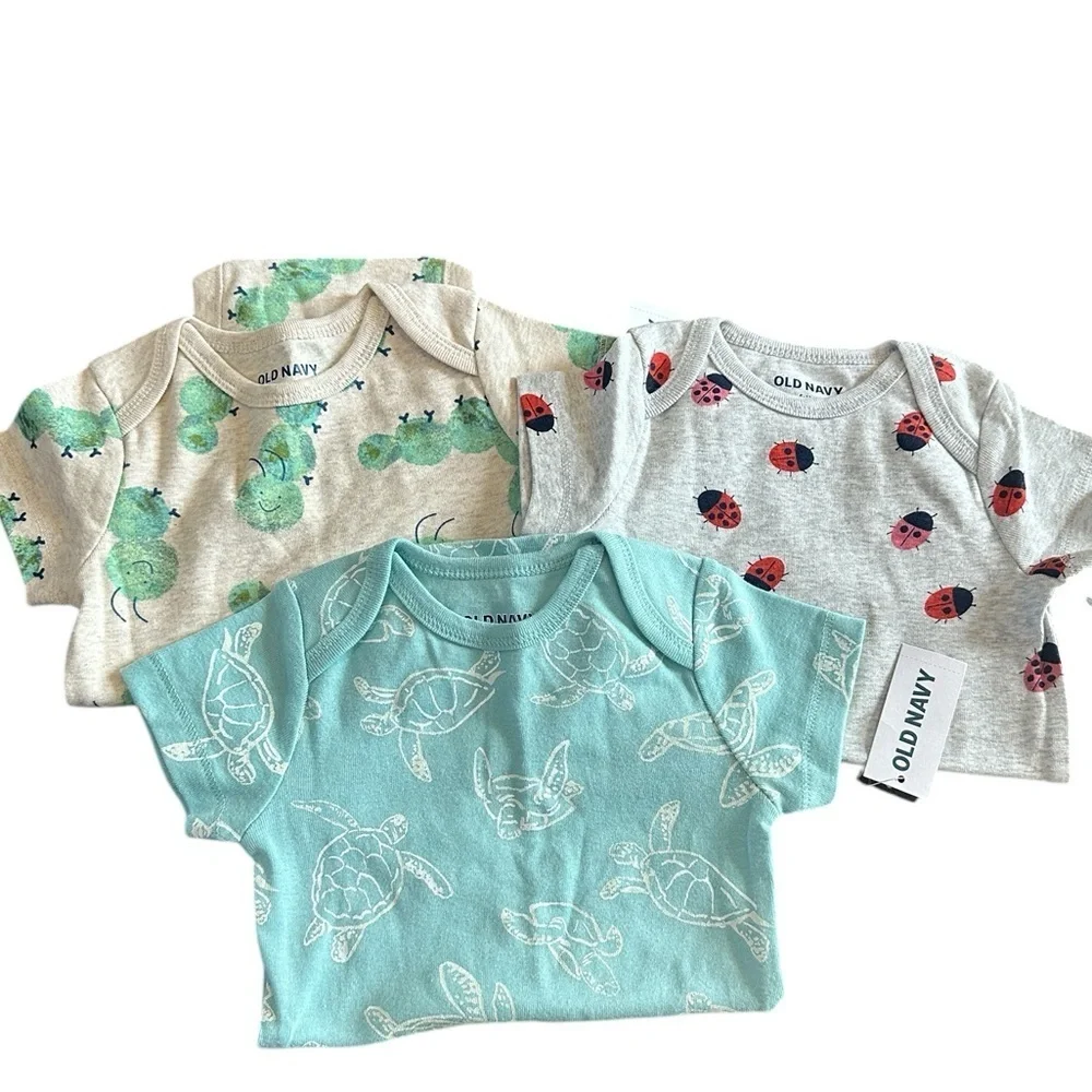 Old Navy 3 pk Onesies, snaps on crotch, all NWTS size 6-12 months, - Picture 7 of 7
